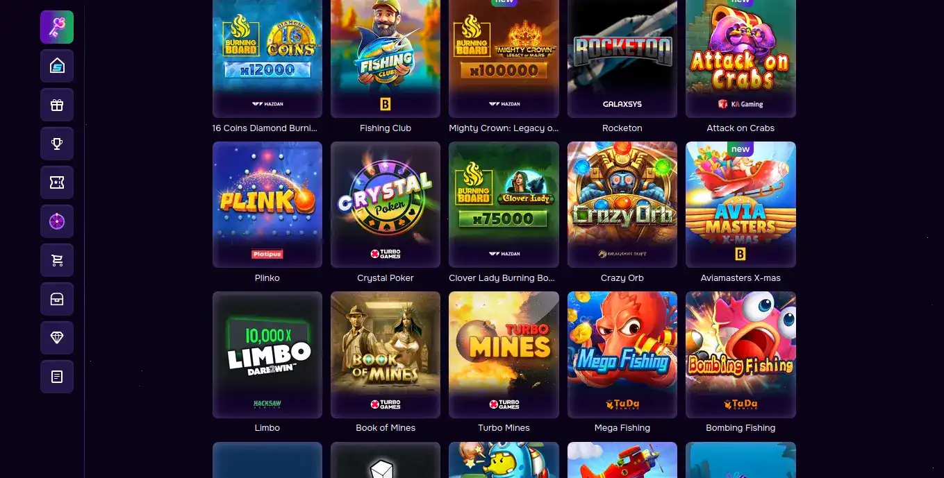 мобильный интерфейс Bc Game